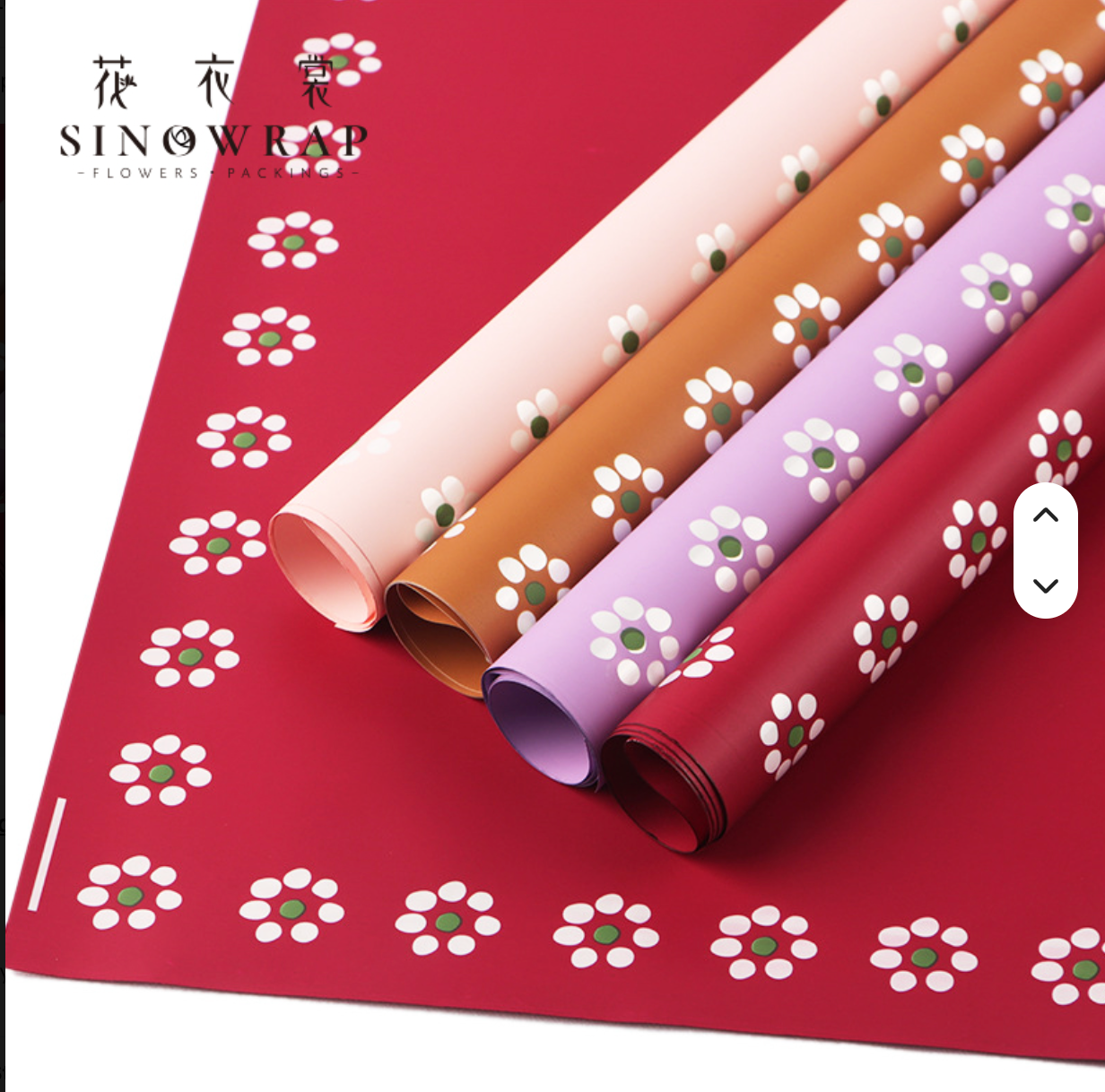 SINOWRAP New Trend Design Frame Sunflower Waterproof Wrapping Paper for Flower Wrapping Paper
