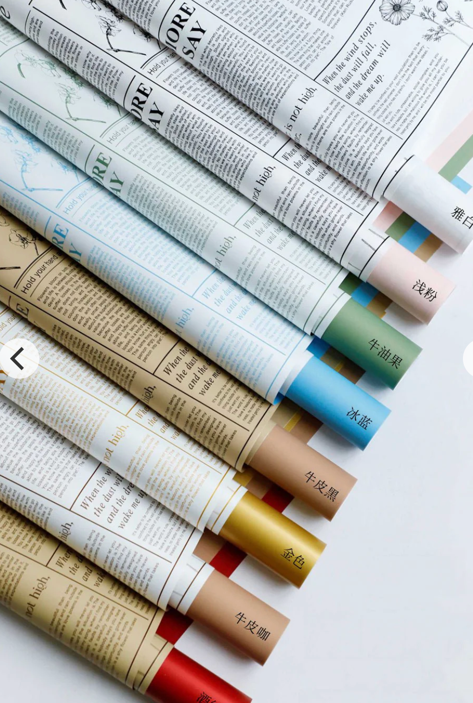 News paper floral style paper