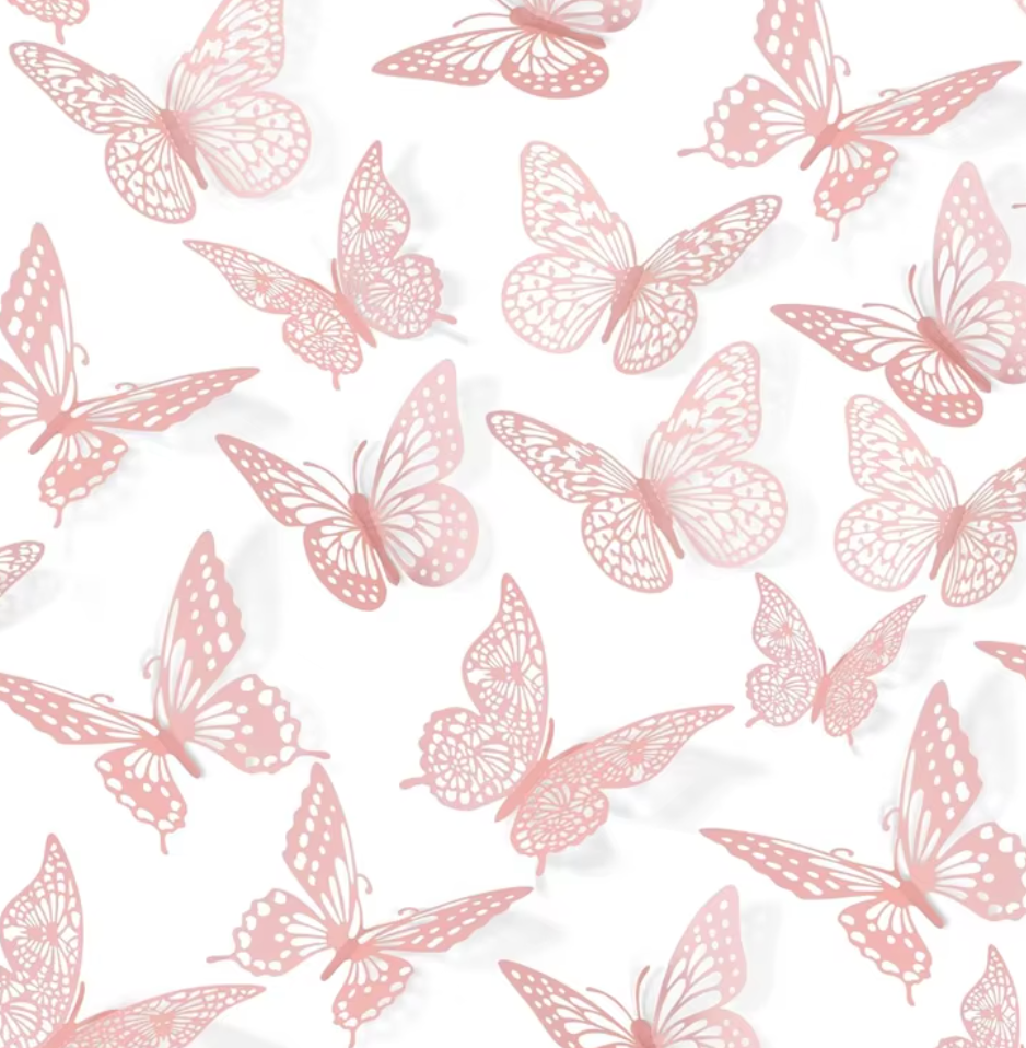 Hot Sale 12pcs 3D Butterfly Wall Decor Sier & Gold Foil Butterfly Decorations for Weddings & Birthday Parties Home Decorations