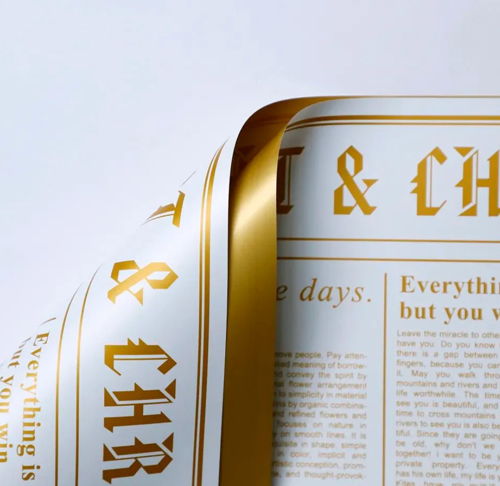 News paper floral style paper